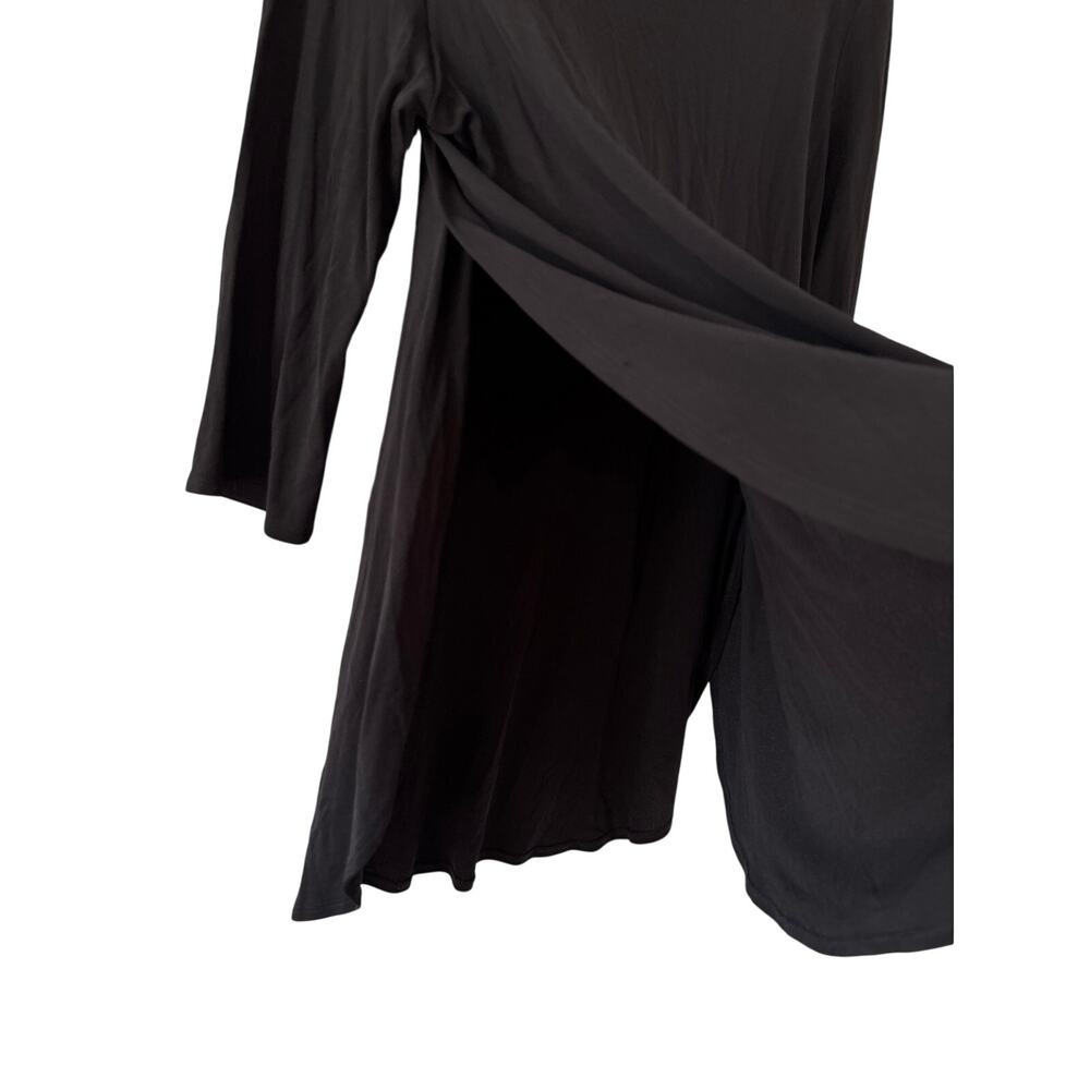 Alfani Womens Black Swing Tunic Top Large 3/4 Sleeve Stretch Flowy Career Plus - Picture 6 of 9